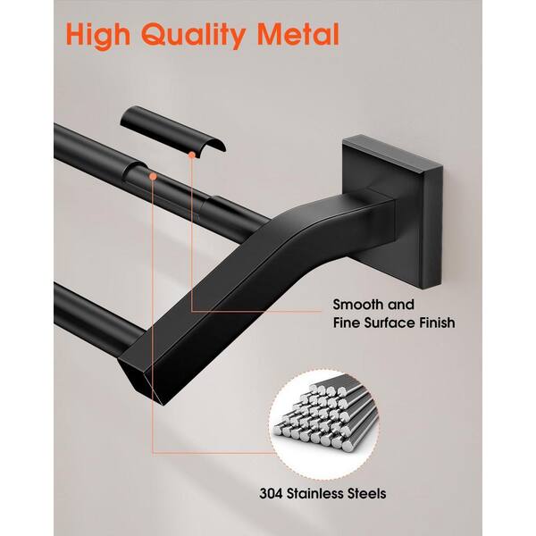 Anqtovp 16 in. Heavy Duty Wall Mounted Double Bath Towel