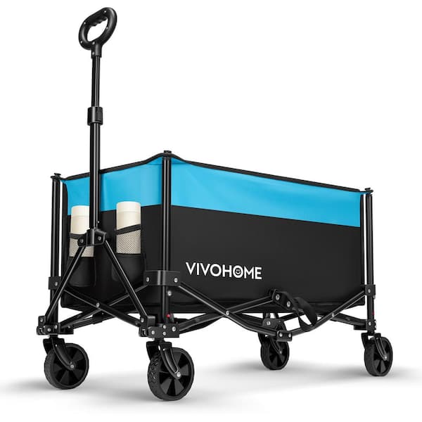 6 cu. ft. 330 lb. Heavy Duty Foldable Fabric Garden Cart with Universal Wheels, Adjustable Handle