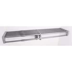 Expandable DIY Closet Shelf & Rod 40 in - 73 in W, Silver, Mounts to 2 Side Walls (NO End Brackets), Wire, Closet System