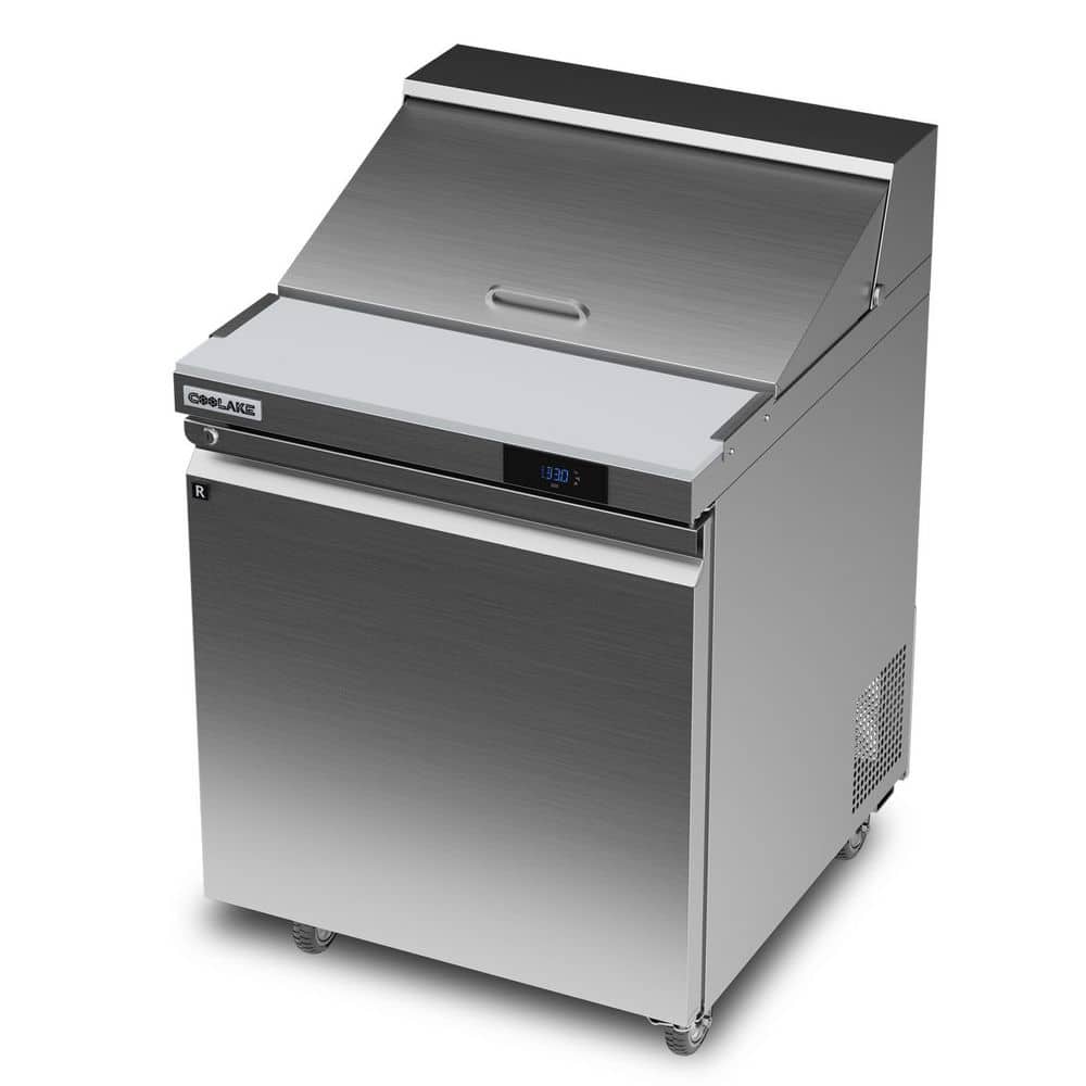 27 in. Commercial Refrigerator Sandwich Prep Table, 7.5 cu. ft. Stainless Steel Salad Food Prep Station in Silver
