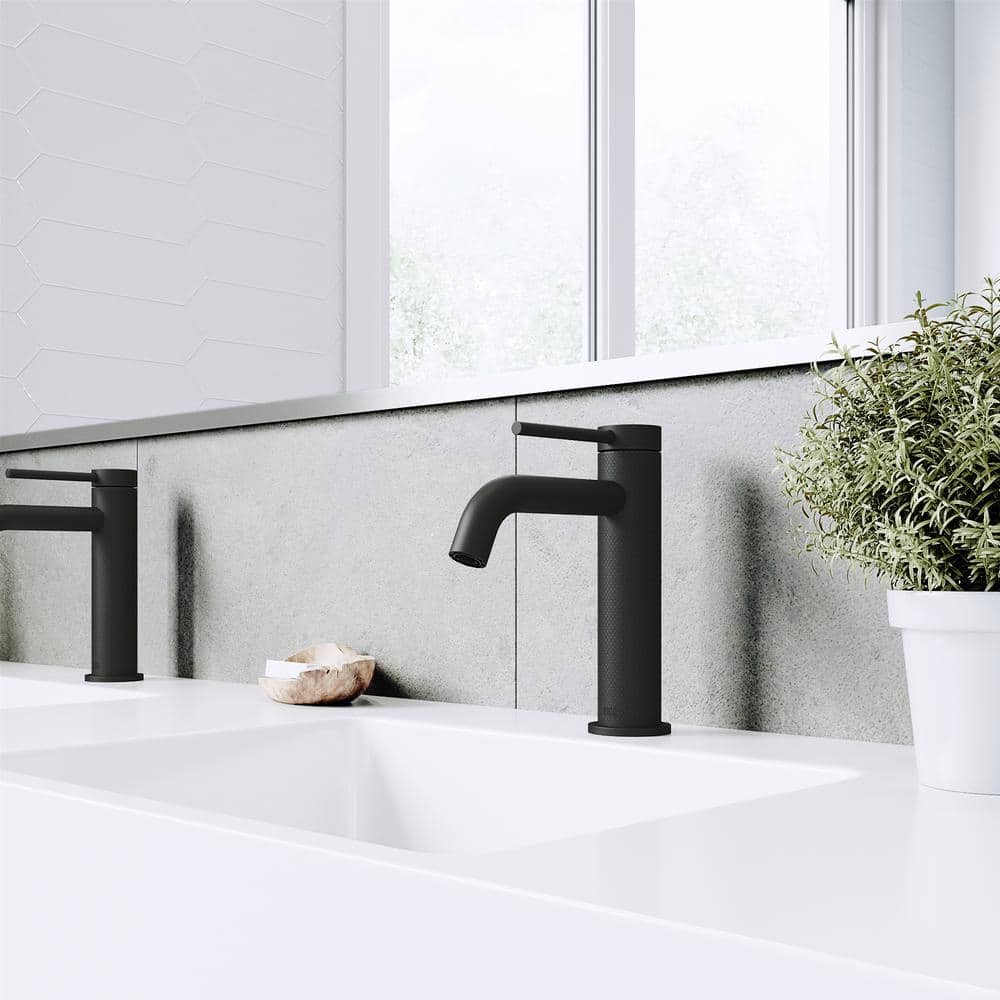 Matte Black Brass Single Handle Bathroom Faucet