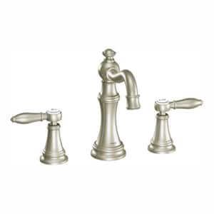 Weymouth 8 in. Widespread 2-Handle High-Arc Bathroom Faucet Trim Kit in Brushed Nickel (Valve Not Included)