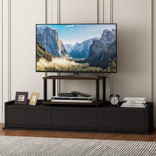 Turn-N-Tube 24 in. Columbia Walnut Wood TV Stand Fits TVs Up to 24 in. with Open Storage