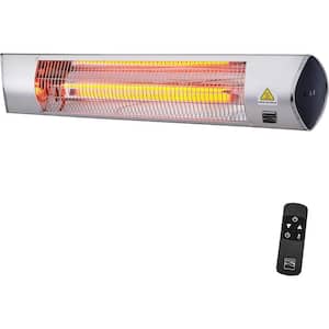 1500-Watt Indoor/Outdoor Carbon Infrared Wall-Mounted Electric Patio Heater, Silver