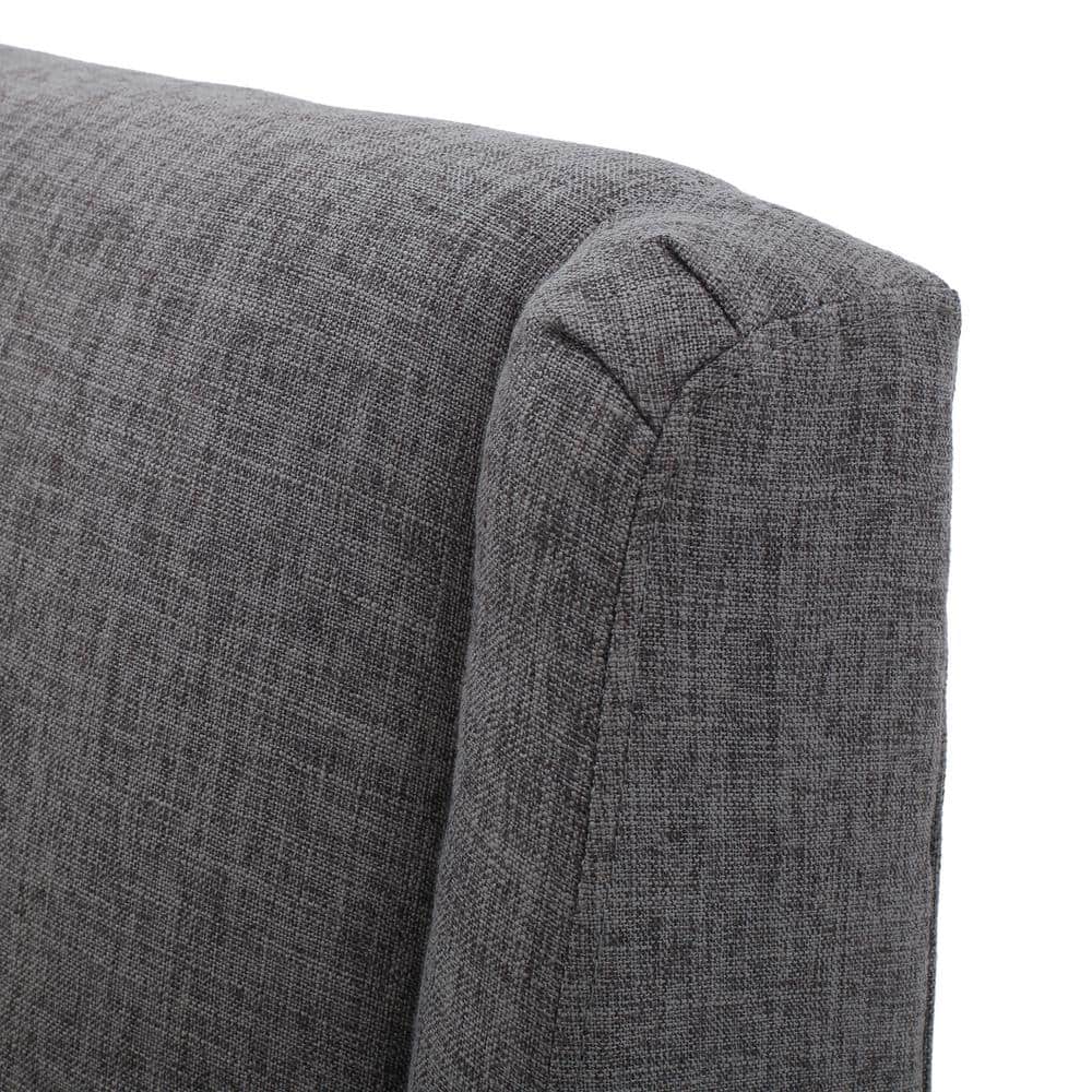 Aurla Light Gray Fabric Accent Chair with Natural Rubber Wood Legs