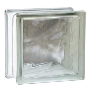 Nubio 4 in. Thick Series 8 in. x 8 in. x 4 in. (Actual 7.75 x 7.75 x 3.88 in.) Wave Pattern Glass Block