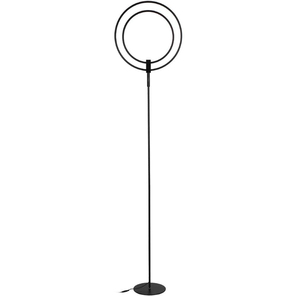 Brightech Eclipse 79 in. Black Modern LED Torchiere Floor Lamp with ...