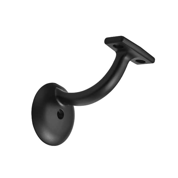 NVNOO 1.77 in. x 3.15 in. Matte Black Hand Rail Bracket for Stairways, Home or Office Stair (6-Pack)