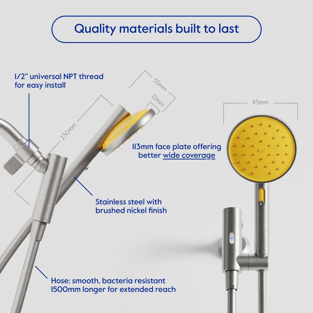 Citron Stainless Steel Bluetooth Handheld Showerhead with LED Alerts