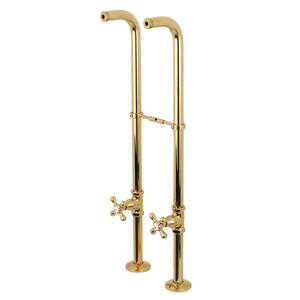 Freestanding Supply Line Package, Polished Brass