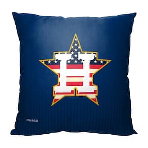 MLB Astros Celebrate Series Printed Polyester Throw Pillow 18 X 18