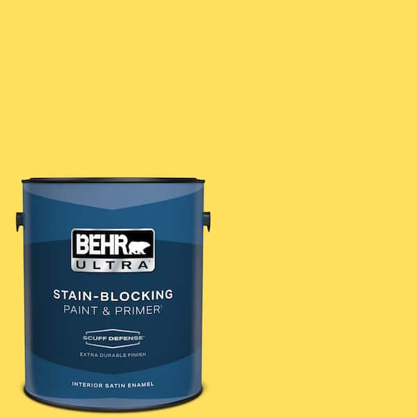 BEHR ULTRA 1 gal. #380B-5 Neon Light Extra Durable Satin Enamel Interior Paint & Primer