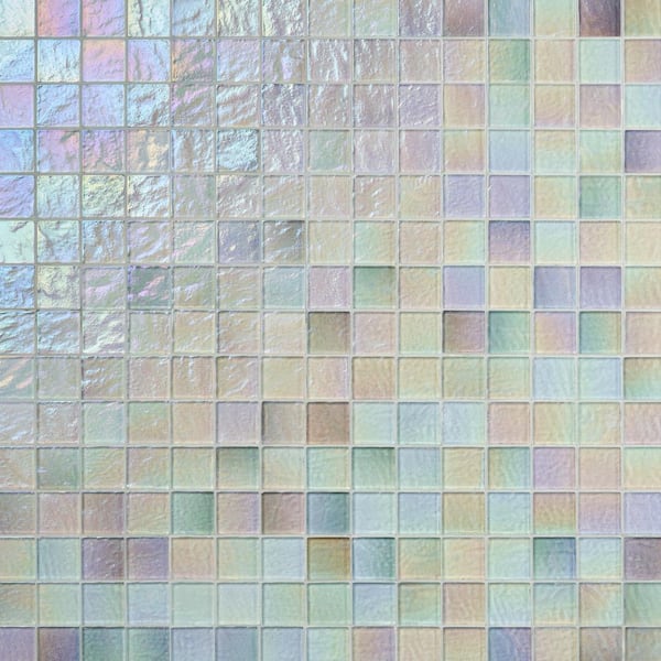 Ivy Hill Tile Speckle Glacier White 11.73 in. x 11.73 in. Polished Glass Mosaic Wall Tile (0.95 sq. ft./Each)
