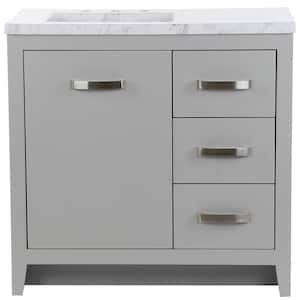 Blakely 37 in. W x 19 in. D x 36 in. H Single Sink  Bath Vanity in Sterling Gray with Lunar Cultured Marble Top