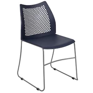 Plastic Stackable Side Chair in Navy