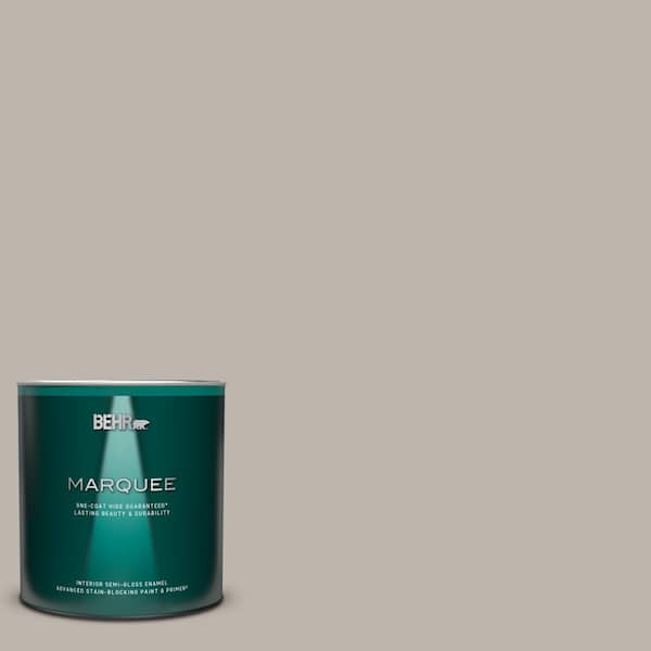 BEHR MARQUEE 1 qt. #PPU18-12 Graceful Gray One-Coat Hide Semi-Gloss Enamel Interior Paint & Primer