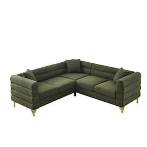 3-Piece Green Metal Patio Conversation Set with Green Cushions