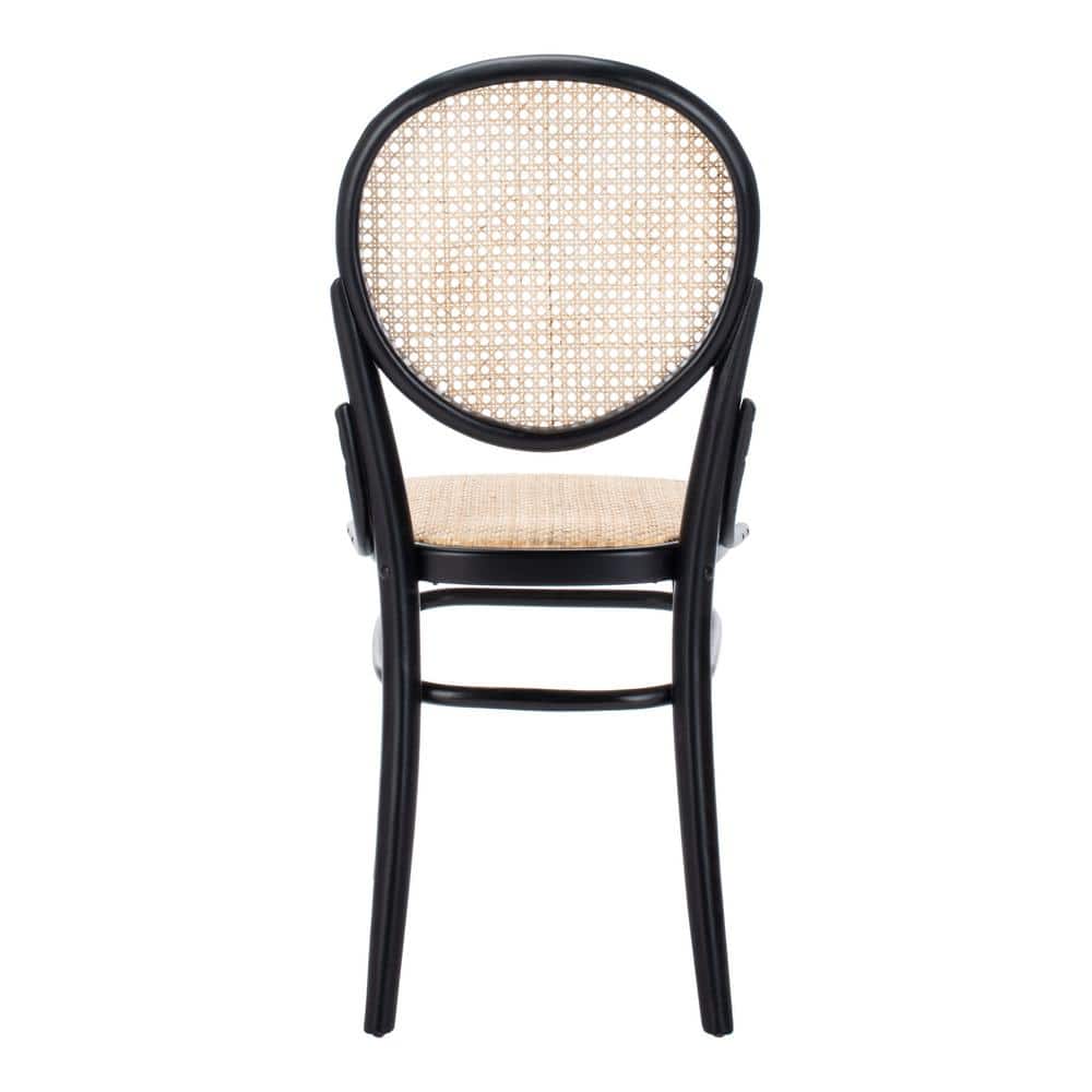 Sonia Black and Natural Cane Wood Side Chair Set