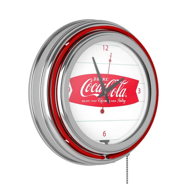 Trademark 14 in. Coca-Cola Refreshing Feeling Neon Wall Clock