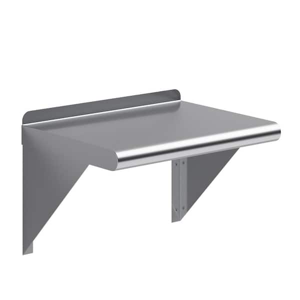 12 in. x 16 in. Stainless Steel Wall Shelf. Kitchen, Restaurant, Garage, Laundry Metal Shelf with Brackets