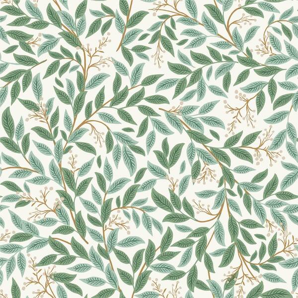 RIFLE PAPER CO. Willowberry Emerald Green Metallic Non-Pasted Wallpaper