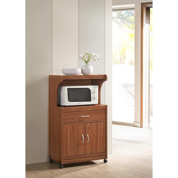 HODEDAH IMPORT Kitchen Cherry Dining Room Microwave Shelf Storage