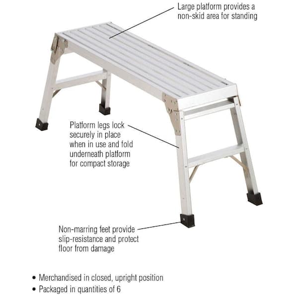 39-1/2 in. x 12 in. x 20-9/16 in. Aluminum Work Platform with 225 lb. Load  Capacity