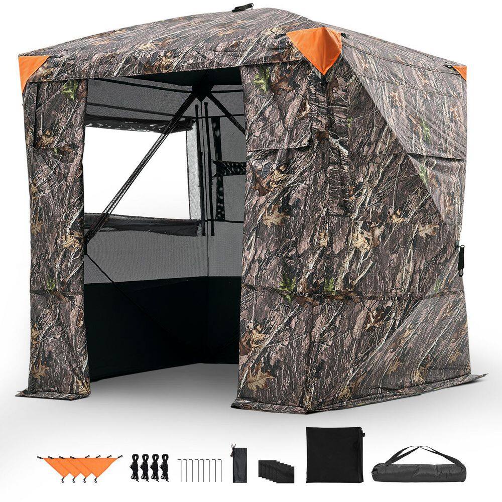 Hunting Blind, 4-5 Person 270° See-Through Ground Tent with Carry Bag, Portable Camouflage Shelter for Turkey and Deer price history on PriceWatchPro