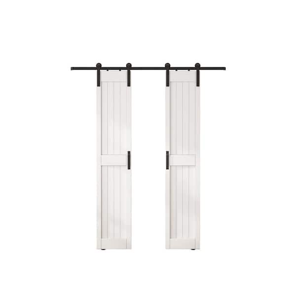 COAST SEQUOIA INC Assembled 30 in. x 84 in. Solid MDF White Sliding Door with Hardware Kit, Covered with Water-Proof PVC Surface