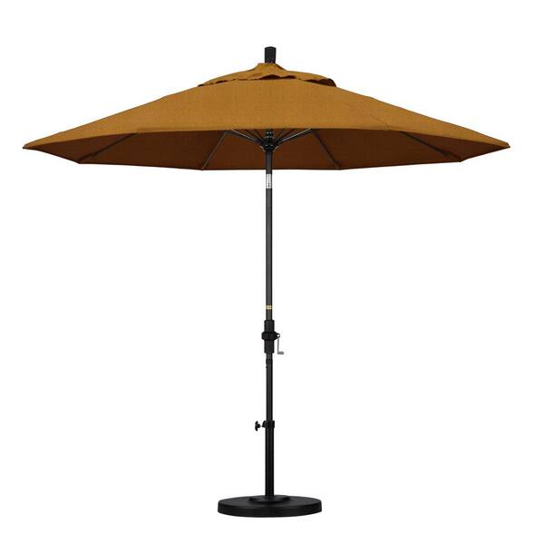 California Umbrella 9 ft. Fiberglass Collar Tilt Patio Umbrella in Straw Pacifica
