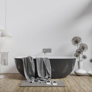 Zamora 65 in. Acrylic Flatbottom Freestanding Non-Whirlpool Soaking Bathtub in Black