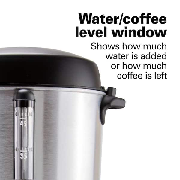 Hamilton Beach 45 cup Fast hotsell Brew stainless steel one hand dispensing coffee urn