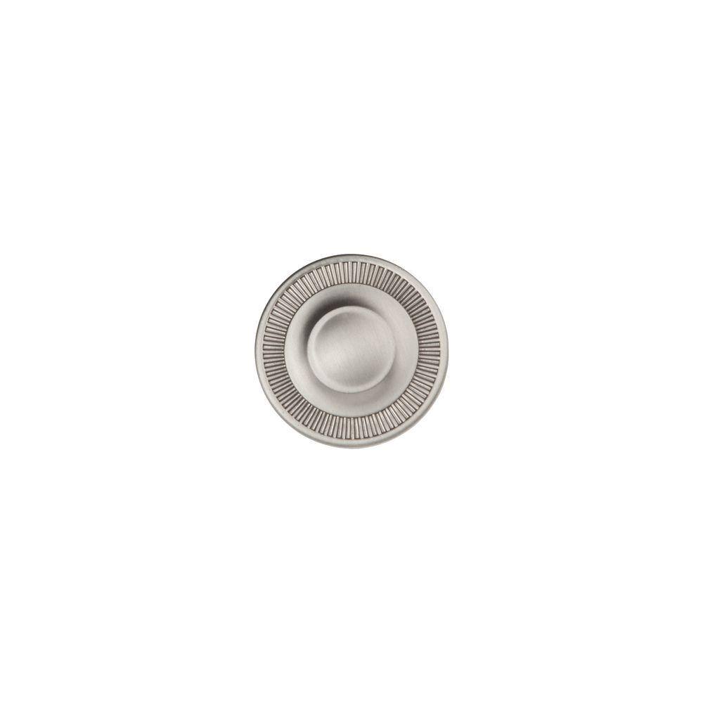 Satin Nickel Round Cabinet Knob with Coin Edge Design