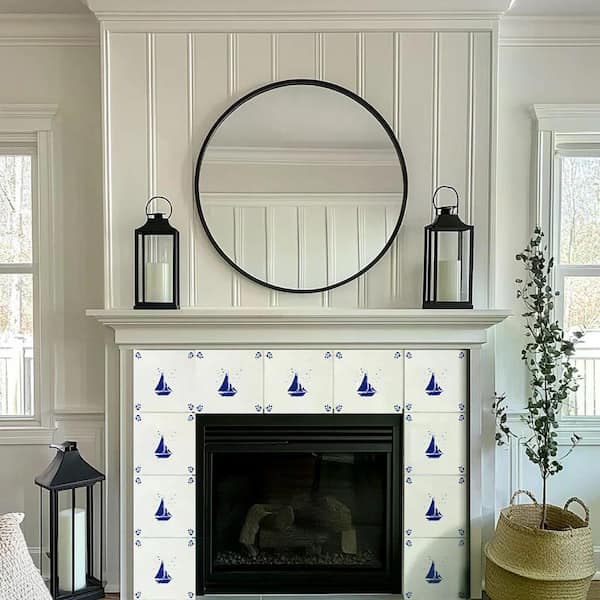 Blue D80 4 in. x 4 in. Vinyl Peel and Stick Tile (24 Tiles, 2.67 sq. ft. /pack)