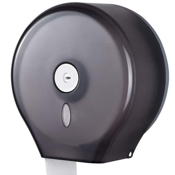 Wall Mount Toilet Paper Holder in Black, Commercial Toilet Paper Dispenser with Secure Lock for Bathrooms Public Spaces