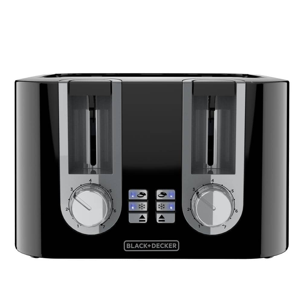 BLACK DECKER 1400 Watt 4 Slice Black Toaster TR0045B The Home Depot