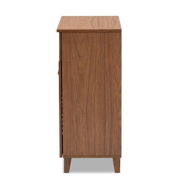 Tona 6 Pair Shoe Storage Cabinet with Bench by Ruumstore Walnut