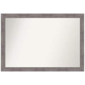 Pinstripe Plank Grey Narrow 39.5 in. W x 27.5 in. H Non-Beveled Bathroom Wall Mirror in Gray