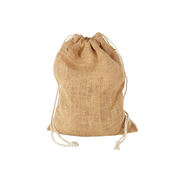 Gold Metal Tibetan Inspired Round Decorative Bells with Brown Jute Rope and Canvas Drawstring Tote (36-Pack)