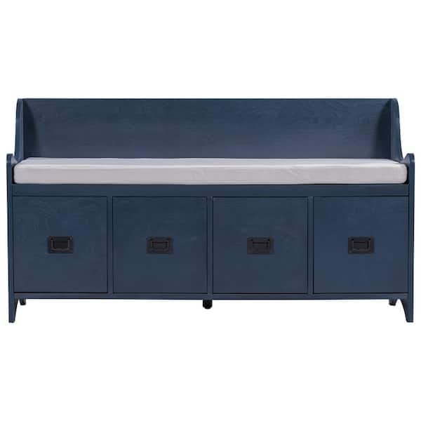 STICKON Navy Blue Bench with Drawers (26.3 in. H x 48 in. W x 15.7 in. D)
