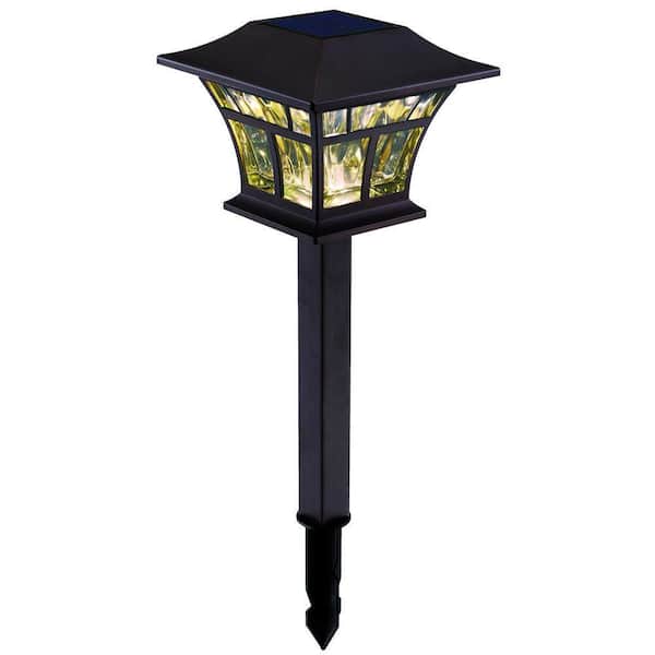 Hampton Bay Outdoor Solar Powered LED Mediterranean Bronze Mission Landscape Path Light (4-Pack)