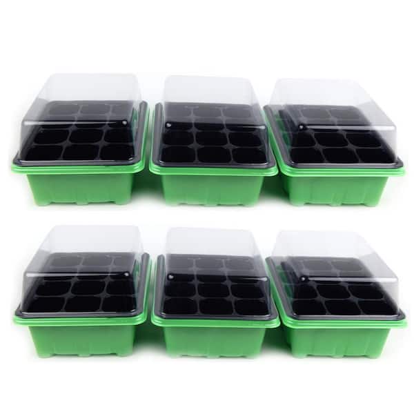 12-hole Plant Seedling Tray Seed Germination Tray With Dome Garden Grow Box Pot 