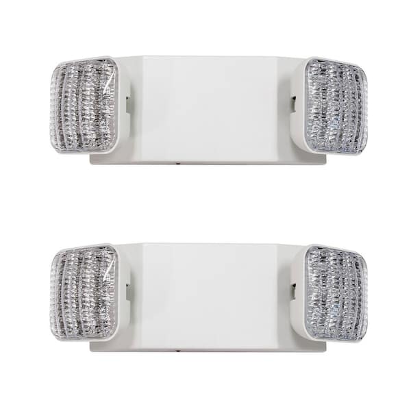 (2-Pack) Rectangle 10-Watt Equivalent Integrated LED White Emergency Light With Ni-Cad 3.6-Volt Battery