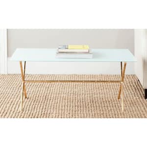 Brogen 38 in. White/Gold Coffee Table
