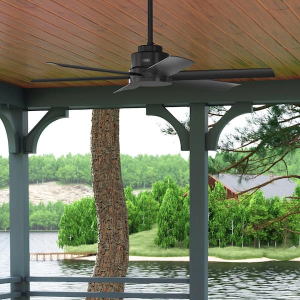 Kennicott 52 in. Outdoor Matte Black Ceiling Fan with Wall Control For Patios or Bedrooms