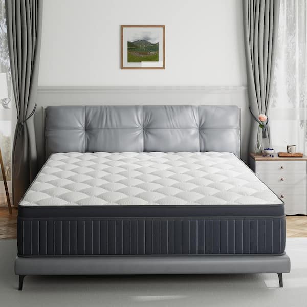King Medium Hybrid Memory Foam 12 in. Innerspring Breathable and Cooling Motion Isolation Mattress with CertiPUR-US