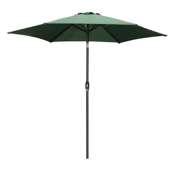 9 ft. Market Patio Outdoor Umbrella with Crank in Green