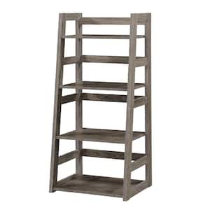 Designs2Go 44.25 in. Weathered Gray MDF 4-Shelf Accent Bookcase with Trestle Sides