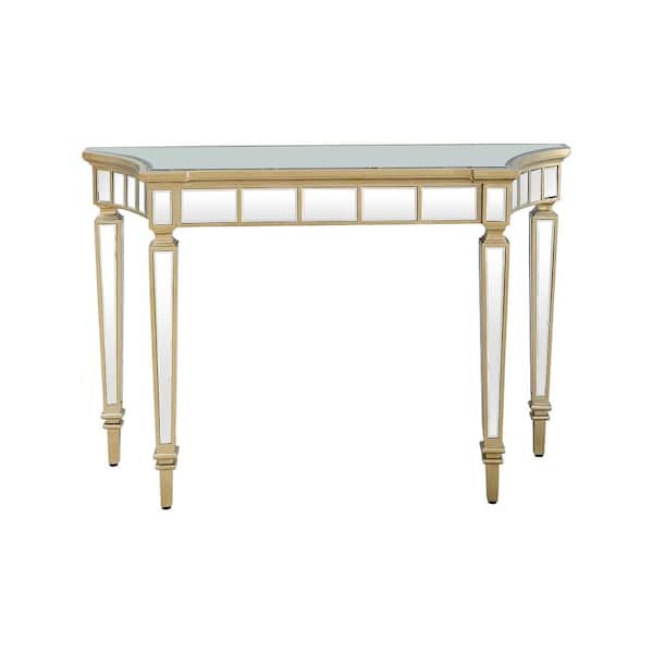 Camden Isle Phoebe 47.25 in. Antique Silver Free form Glass Console Table
