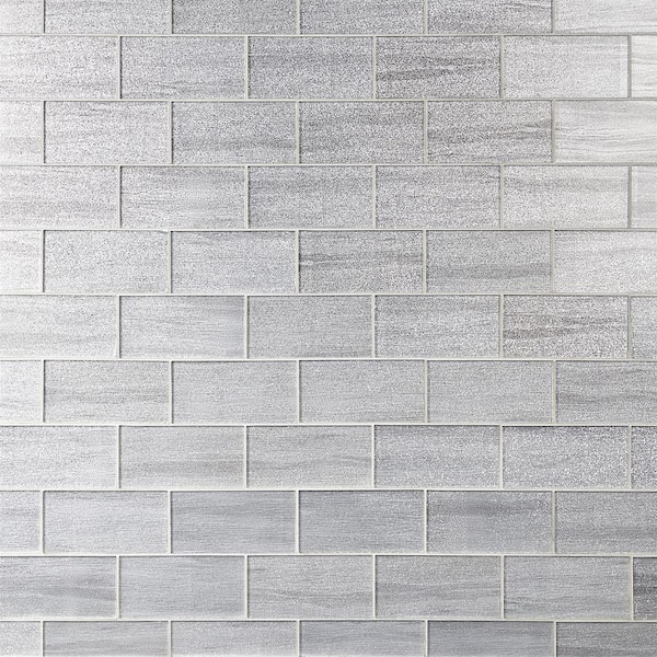 Ivy Hill Tile Demure Silver 4.37 in. x 8.74 in. Polished Glass Wall Tile (5.3 sq. ft./Case)